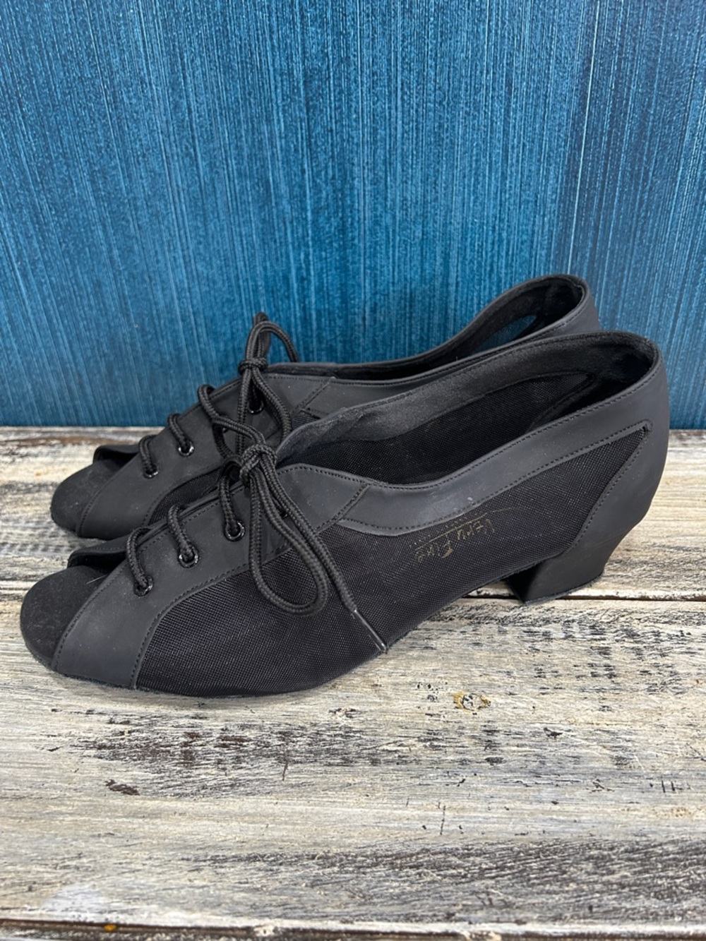 Black Lace Up Ballroom Dance Shoes